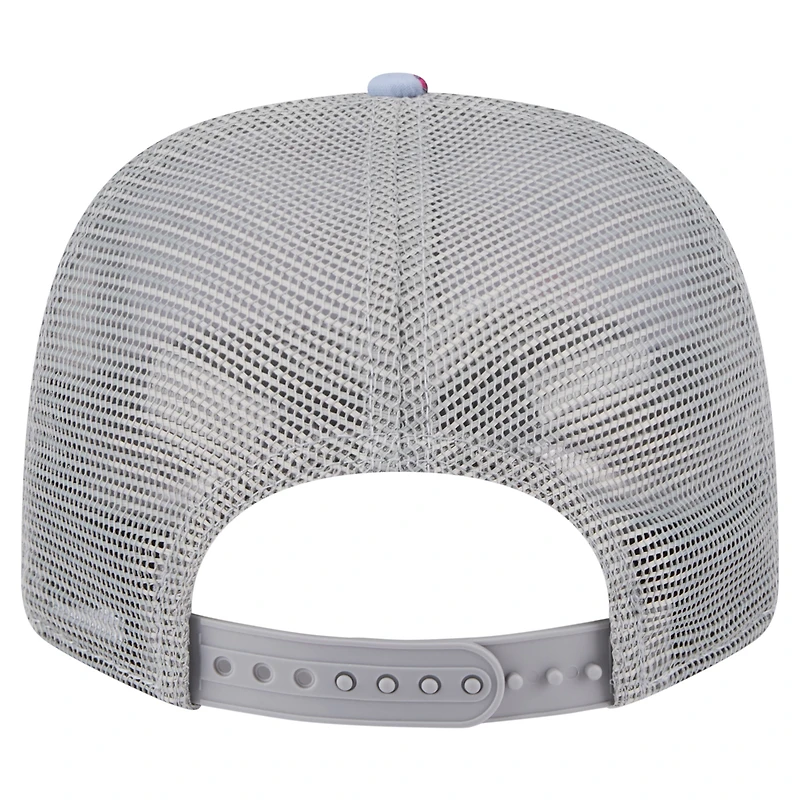 Casquette extensible à boutons-pression New Era bleu clair/gris Houston Rockets Adventure Aloha Pattern 9SEVENTY pour homme