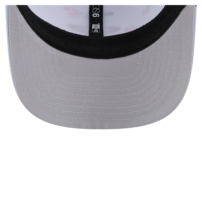 Casquette extensible à boutons-pression New Era bleu clair/gris Houston Rockets Adventure Aloha Pattern 9SEVENTY pour homme