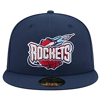 Casquette ajustée New Era 59FIFTY pour homme, bleu marine, logo principal des Houston Rockets