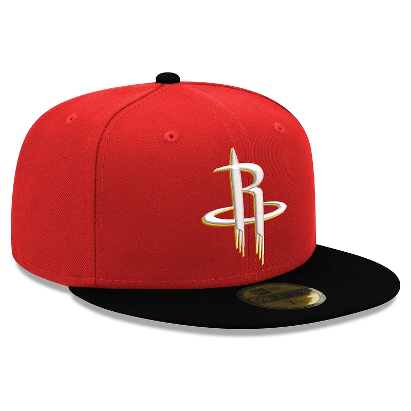 Casquette ajustée New Era 59FIFTY rouge et noire Houston Rockets pour homme