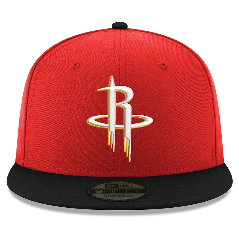 Casquette snapback New Era 9FIFTY rouge et noire Houston Rockets pour homme
