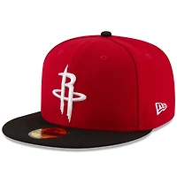 Casquette ajustée 59FIFTY 2Tone de couleur officielle l'équipe des Houston Rockets New Era pour homme, rouge/noir