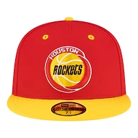 Men's New Era Red/Gold Houston Rockets 80s Throwback 59FIFTY Fitted Hat