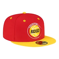 Men's New Era Red/Gold Houston Rockets 80s Throwback 59FIFTY Fitted Hat