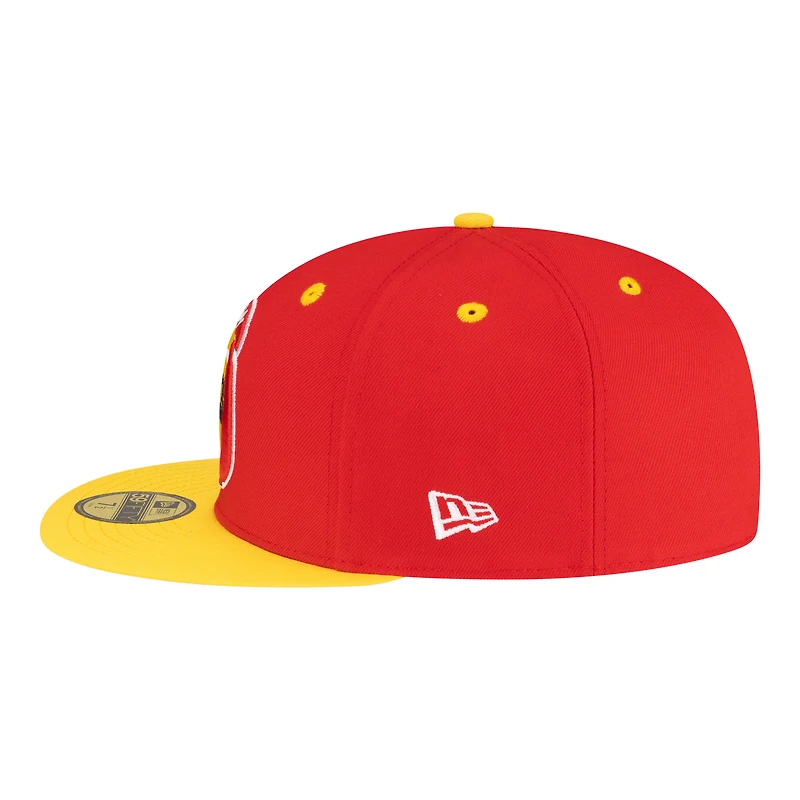 Men's New Era Red/Gold Houston Rockets 80s Throwback 59FIFTY Fitted Hat