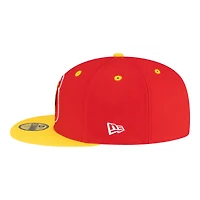 Men's New Era Red/Gold Houston Rockets 80s Throwback 59FIFTY Fitted Hat