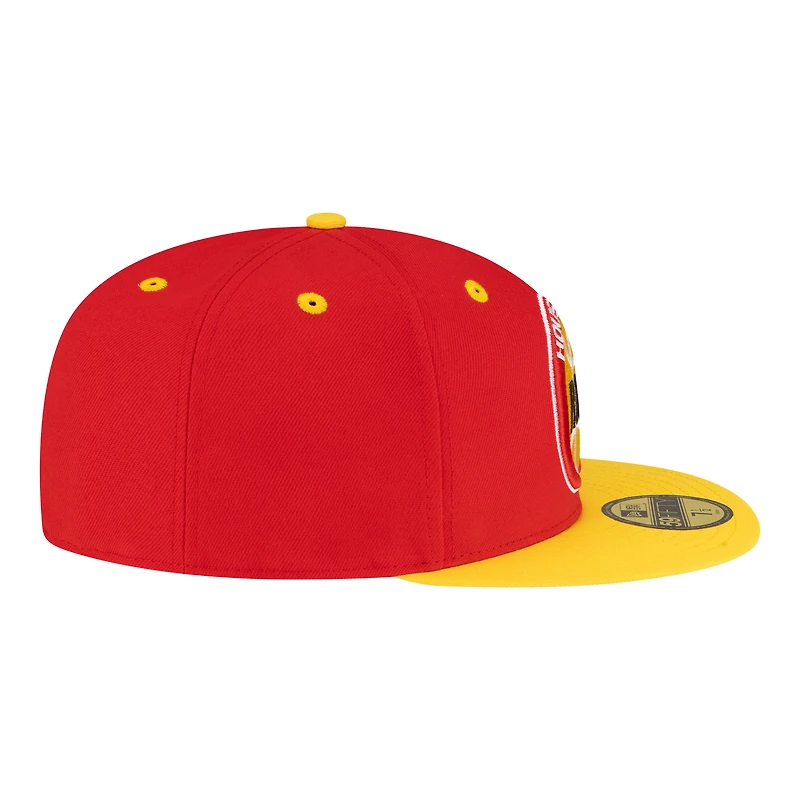 Casquette ajustée New Era rouge/or Houston Rockets style années 80, modèle 59FIFTY pour homme