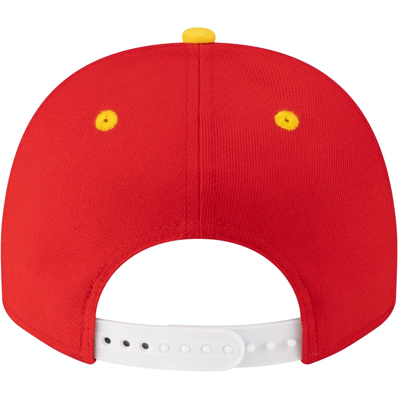 Men's New Era  Red/Gold Houston Rockets 80s Throwback A-Frame 9FIFTY Snapback Hat