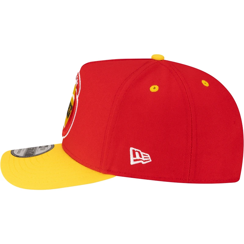 Men's New Era  Red/Gold Houston Rockets 80s Throwback A-Frame 9FIFTY Snapback Hat