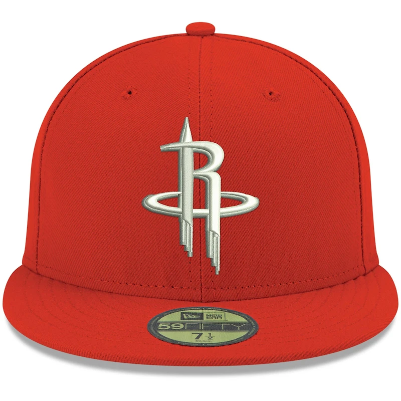 Casquette ajustée 59FIFTY pour homme, rouge, couleur officielle de l'équipe Houston Rockets New Era