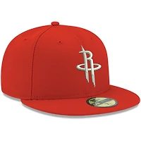 Casquette ajustée 59FIFTY pour homme, rouge, couleur officielle de l'équipe Houston Rockets New Era