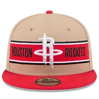 Men's New Era Tan/Red Houston Rockets 2024 NBA Draft 9FIFTY Snapback Hat
