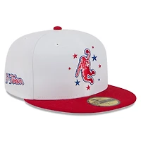 Casquette ajustée New Era 59FIFTY pour homme, blanche et rouge, Houston Rockets, édition City 2025/26