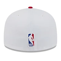 Casquette ajustée New Era 59FIFTY pour homme, blanche et rouge, Houston Rockets, édition City 2025/26