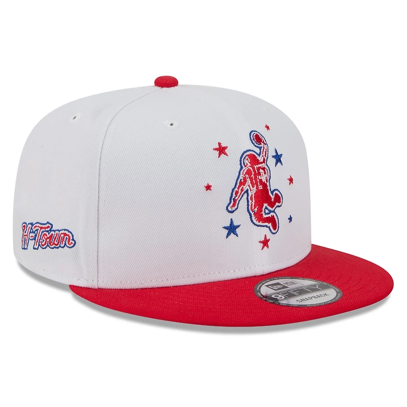 Casquette snapback New Era 9FIFTY City Edition 2025/26 des Houston Rockets, blanche et rouge, pour homme