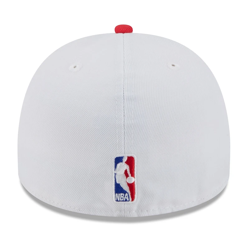 Casquette ajustée New Era 59FIFTY blanche/rouge pour homme des Houston Rockets, draft NBA 2025