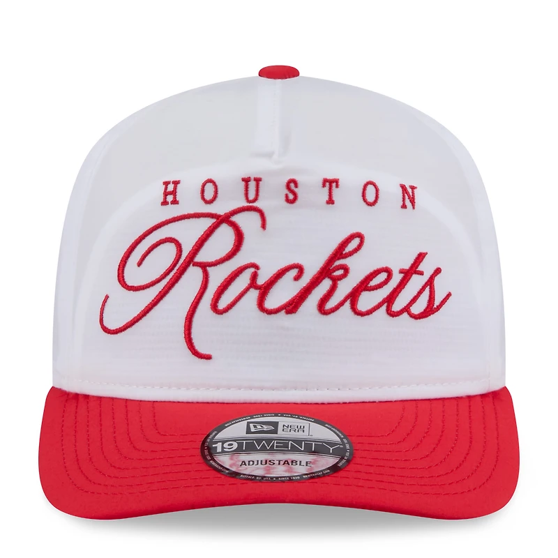 Casquette ajustable New Era 19TWENTY en nylon blanc/rouge pour homme, Houston Rockets, draft NBA 2025