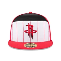 Casquette ajustée New Era 59FIFTY blanche/rouge Houston Rockets 2025 NBA Tip Off Split Panel pour homme
