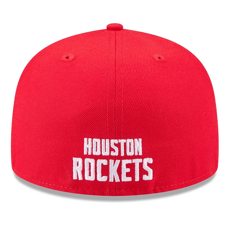 Casquette ajustée New Era 59FIFTY blanche/rouge Houston Rockets 2025 NBA Tip Off Split Panel pour homme