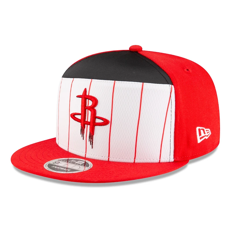 Casquette snapback 9FIFTY blanche/rouge pour homme New Era Houston Rockets 2025 NBA Tip Off Split Panel