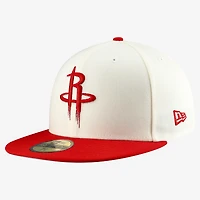 Men's New Era  White/Red Houston Rockets Chrome 59FIFTY Fitted Hat