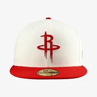 Men's New Era  White/Red Houston Rockets Chrome 59FIFTY Fitted Hat