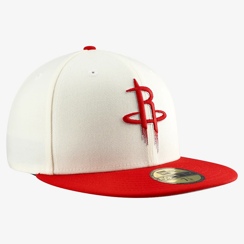 Men's New Era White/Red Houston Rockets Chrome 59FIFTY Fitted Hat