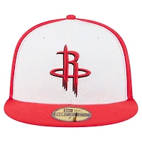 Men's New Era  White/Red Houston Rockets Repeat 59Fifty Fitted Hat