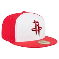 Casquette ajustée New Era Houston Rockets Repeat 59Fifty blanche/rouge pour homme
