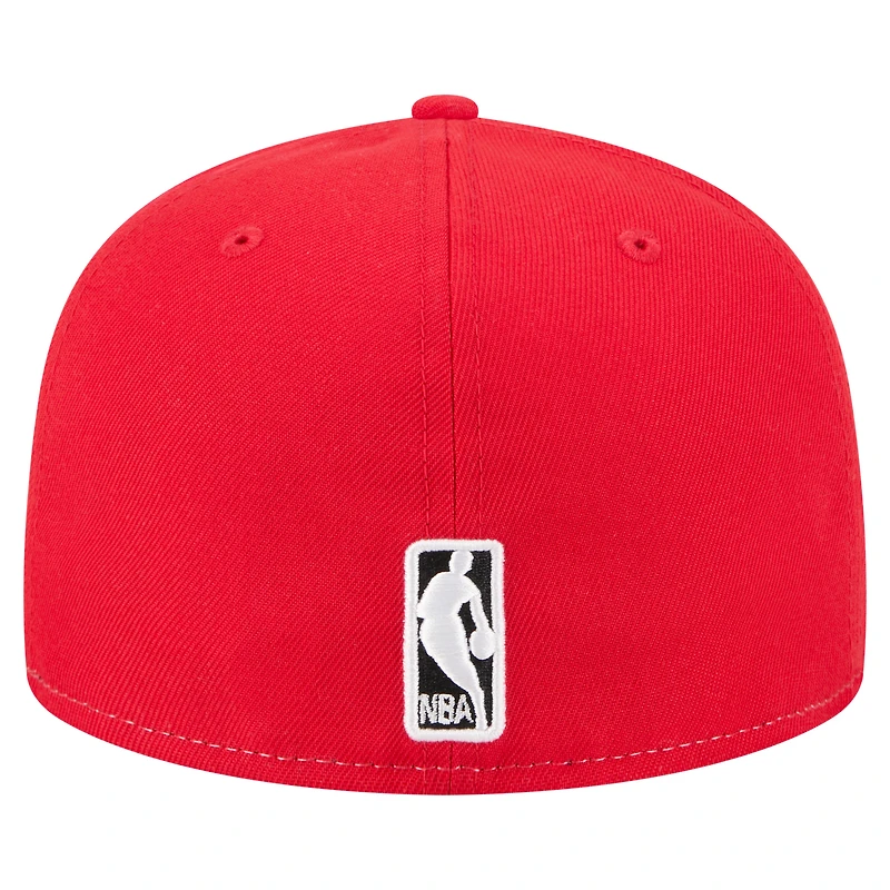 Men's New Era  White/Red Houston Rockets Repeat 59Fifty Fitted Hat
