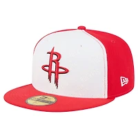 Men's New Era  White/Red Houston Rockets Repeat 59Fifty Fitted Hat