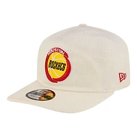 Casquette ajustable New Era blanche Houston Rockets 19TWENTY années 80 en velours côtelé chromé