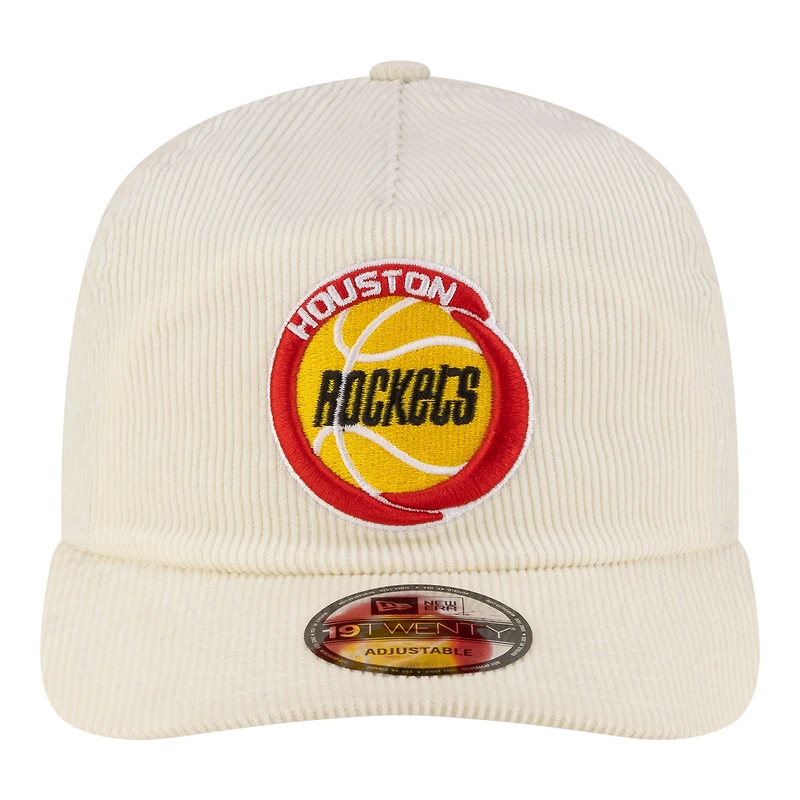 Men's New Era  White Houston Rockets 19TWENTY 80s Chrome Corduroy Adjustable Hat