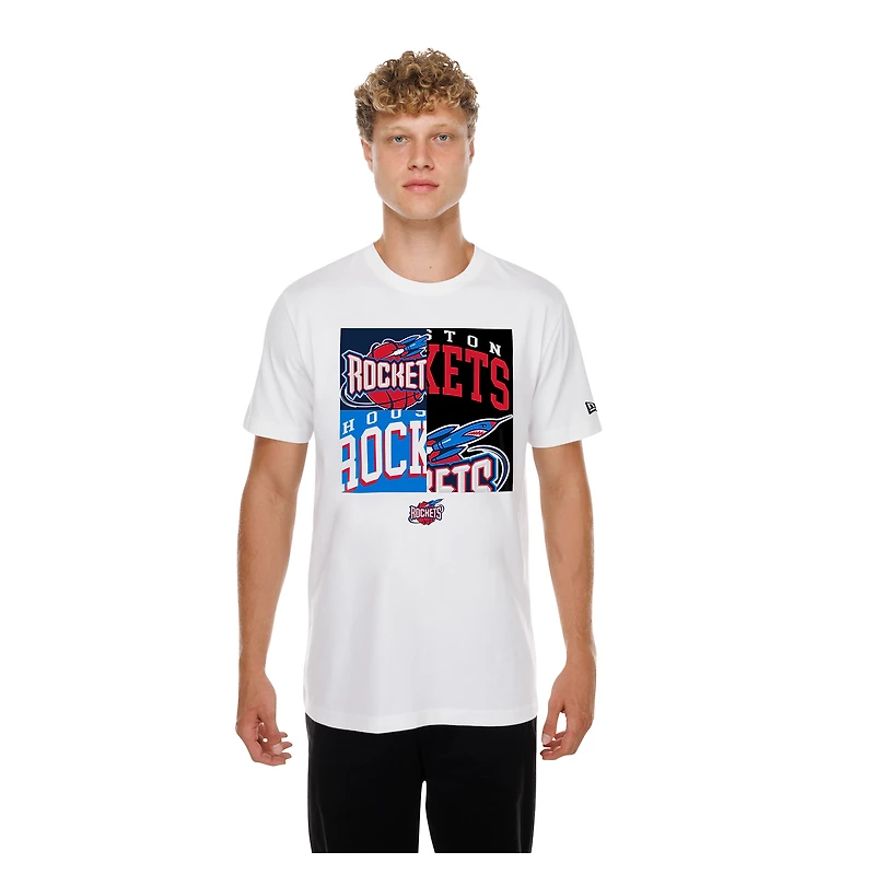 Men's New Era  White Houston Rockets Block Logo T-Shirt