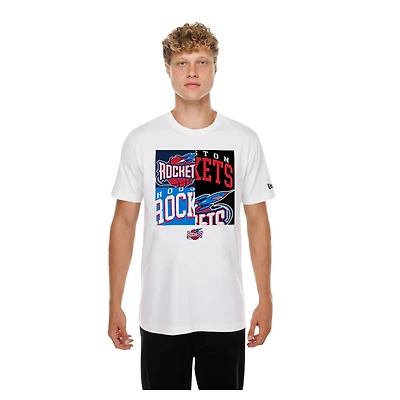 Men's New Era  White Houston Rockets Block Logo T-Shirt