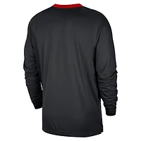 Men's Nike Black/Red Houston Rockets 2024/25 City Edition Authentic Pregame Performance Long Sleeve Shooting T-Shirt