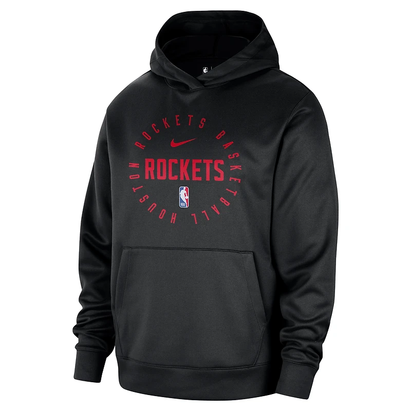 Men's Nike Black Houston Rockets 2024/25 Spotlight On-Court Practice Performance Pullover Hoodie