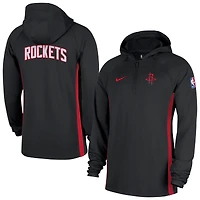 Men's Nike  Black Houston Rockets Authentic On Court Zone Quarter-Zip Dri-FIT Hoodie Jacket