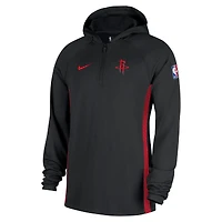 Men's Nike  Black Houston Rockets Authentic On Court Zone Quarter-Zip Dri-FIT Hoodie Jacket
