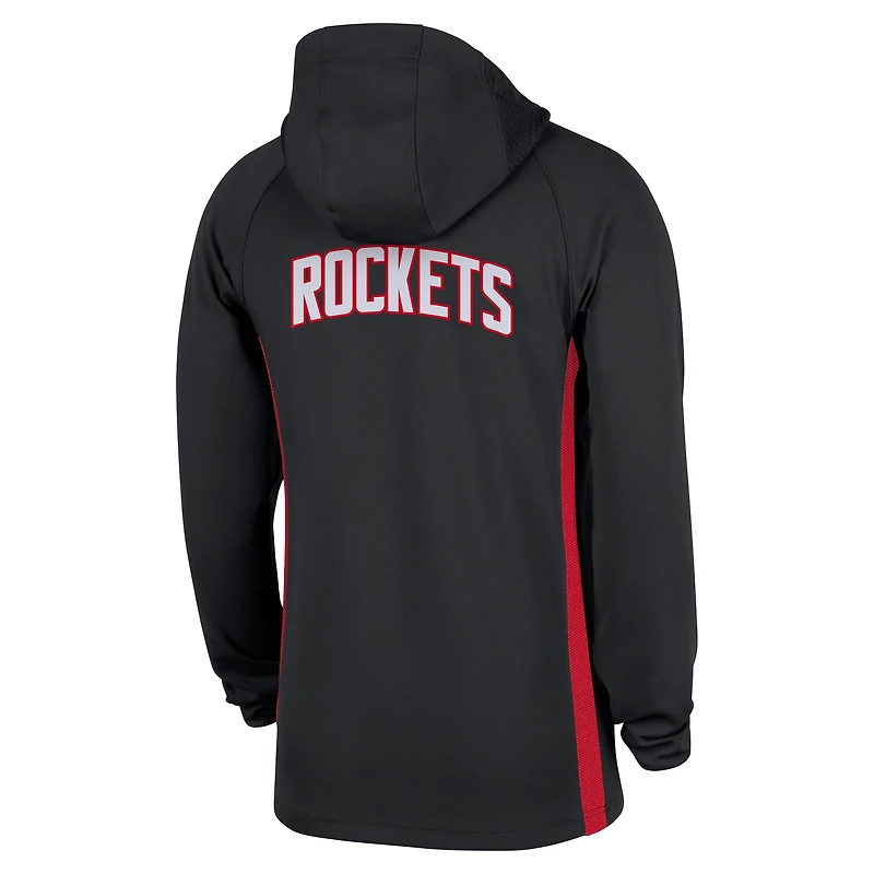 Men's Nike Black Houston Rockets Authentic On Court Zone Quarter-Zip Dri-FIT Hoodie Jacket