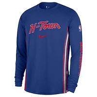 Men's Nike  Blue Houston Rockets 2025/26 City Edition Authentic Pregame Dri-FIT Long Sleeve Shooting T-Shirt