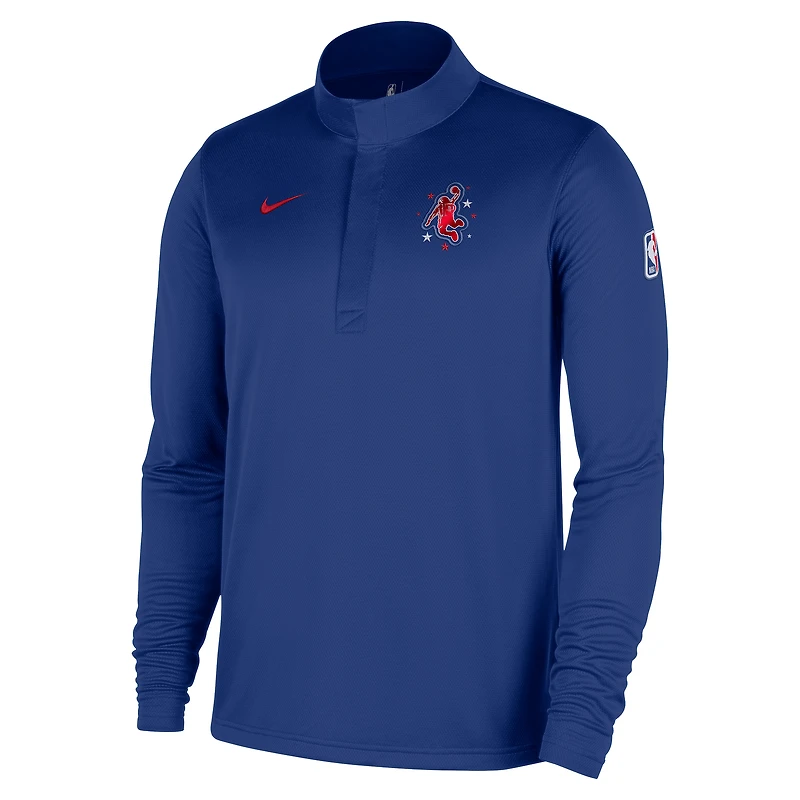 Men's Nike Blue Houston Rockets 2025/26 City Edition Remix Authentic Coaches Dri-FIT Half-Zip Top