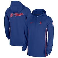 Men's Nike  Blue Houston Rockets 2025/26 City Edition Remix Authentic On-Court Quarter-Zip Dri-FIT Hooded Jacket