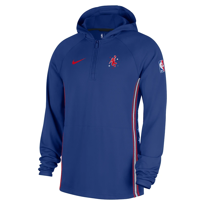 Men's Nike  Blue Houston Rockets 2025/26 City Edition Remix Authentic On-Court Quarter-Zip Dri-FIT Hooded Jacket