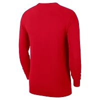 T-shirt d'entraînement à manches longues Nike rouge authentique des Houston Rockets pour homme