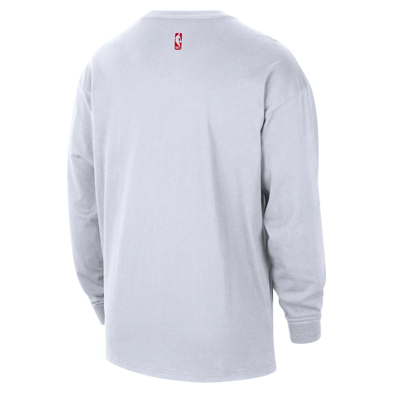 Men's Nike White Houston Rockets 2025/26 City Edition Remix Essential Logo Long Sleeve T-Shirt