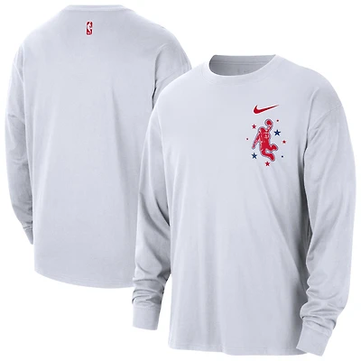 Men's Nike  White Houston Rockets 2025/26 City Edition Remix Essential Logo Long Sleeve T-Shirt
