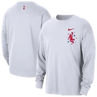 Men's Nike  White Houston Rockets 2025/26 City Edition Remix Essential Logo Long Sleeve T-Shirt
