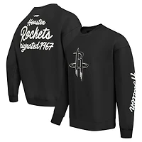 Men's Pro Standard Black Houston Rockets Paint the City Drop Shoulder Sweatshirt