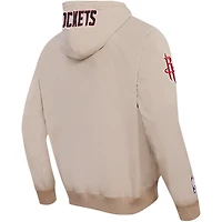 Sweat à capuche hybride entièrement zippé Pro Standard kaki pour hommes des Houston Rockets